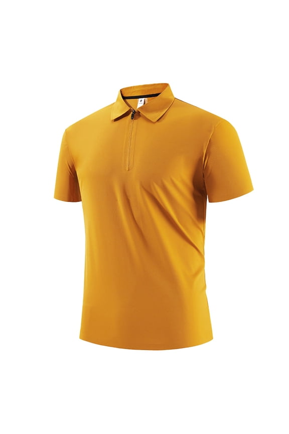 rd Yellow Pearl Fish Net Quick Dry Basic Sport Gym Lounge Jogger Tops for Man Summer Fall Short Sleeve Collared Turtle Neck Top T Shirt Blouse Mens Half Zip Up 2026 L