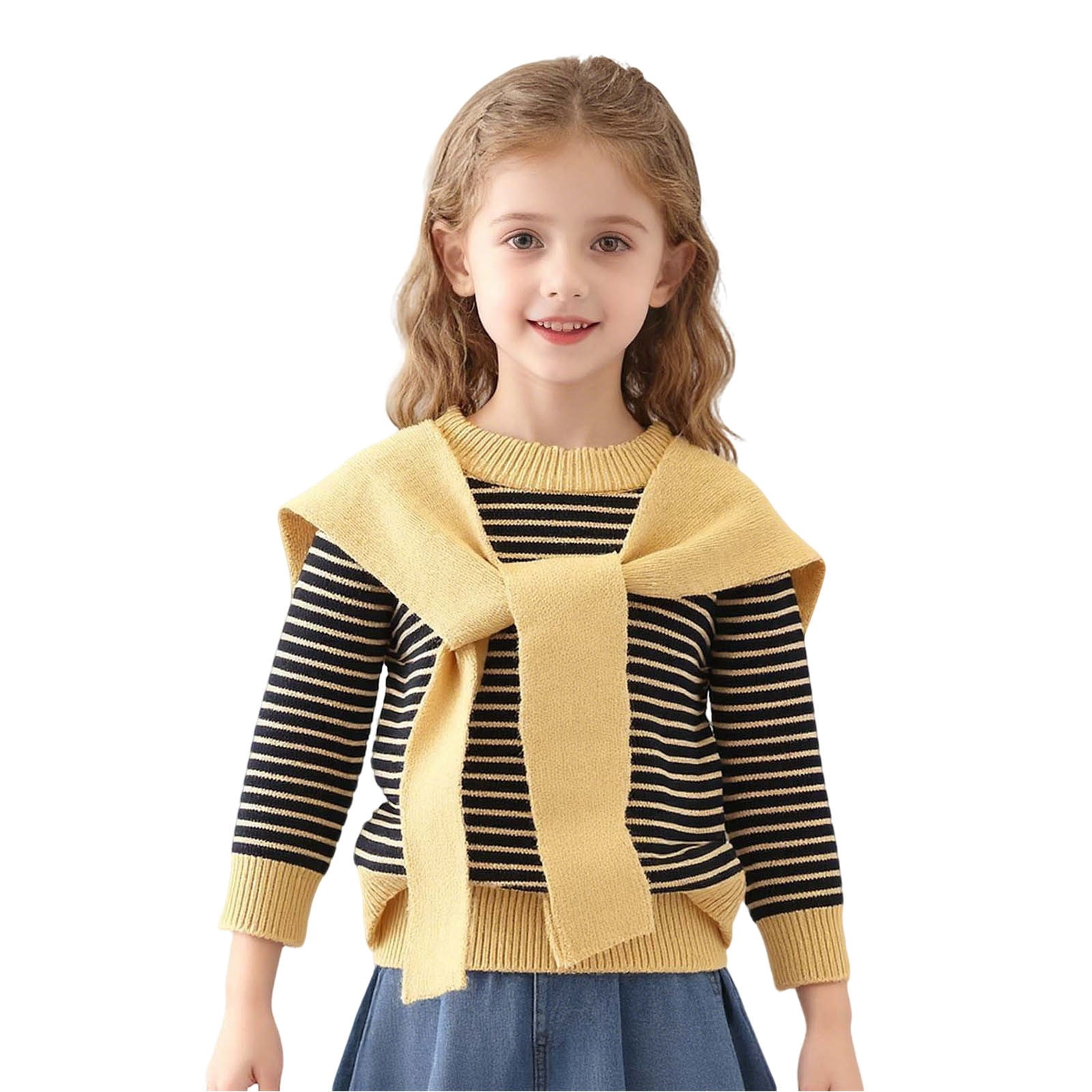 rd Yellow Shacket for Kids Girl Boy Winter Fall Boat Neck Sweater ...
