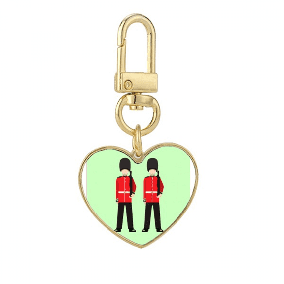 rdcoats bearskin guard gold heart keychain metal keyring holder