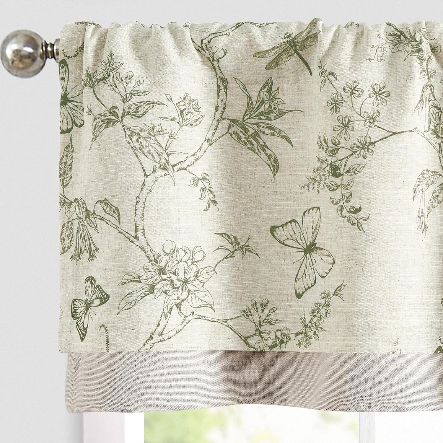 yughops Floral Curtain Valance for Windows 16 Inch DXQPIOA Valance for ...