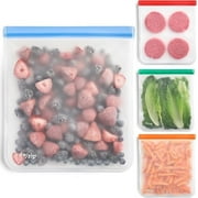 (re)zip Gallon Reusable Storage Bags, BPA-Free, Leakproof, Food-Grade 100% Food-Safe PEVA, for Food Storage and Freezer Use, Holds 16 cups | 128 fl oz, 4-Pack (Multicolor)