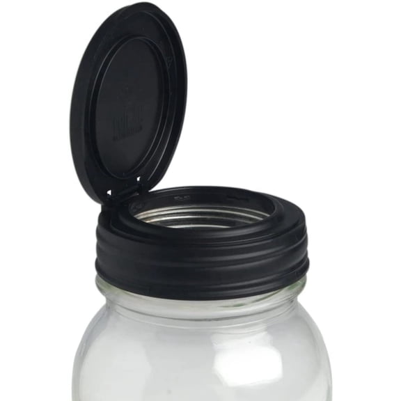 reCAP® Mason Jars Flip Lid, Regular Mouth, Black, Made in the USA