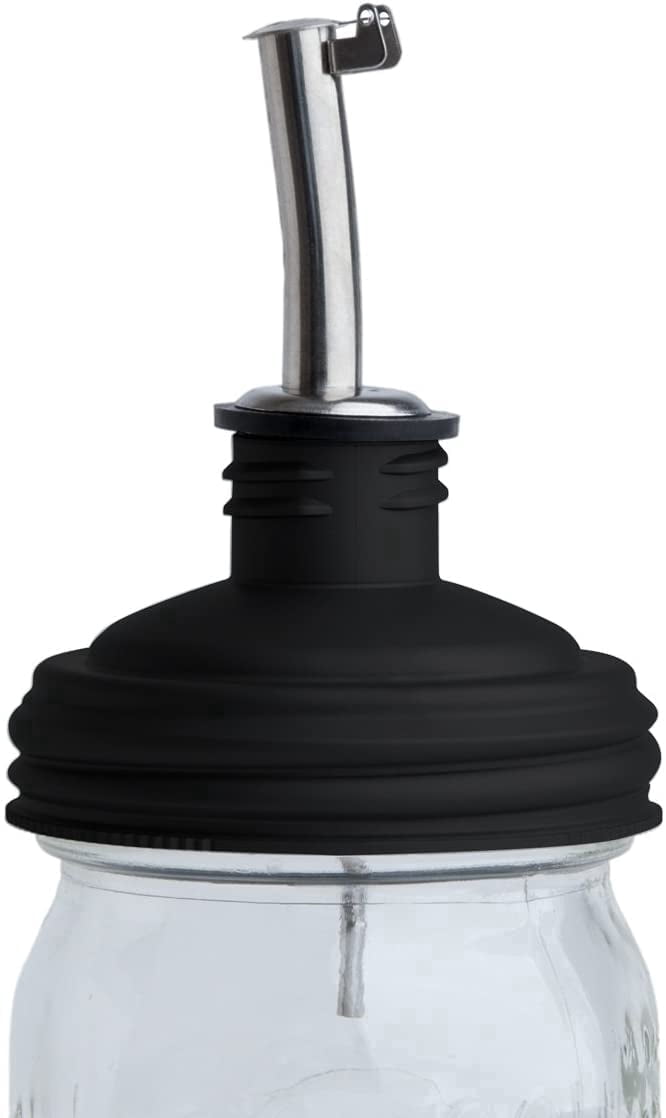reCAP® Mason Jars Pour Spout Lid, Made in the USA, BPA-Free, Regular Mouth, Black