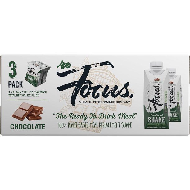 reFOCUS Plant Based Meal Replacement Nutritional Shake, Chocolate, 26