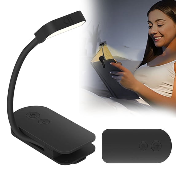 reading light,mini book light,book light clip on,Lightweight USB Rechargeable Clip-On Lamp for Book Lovers Night Reading(Black)