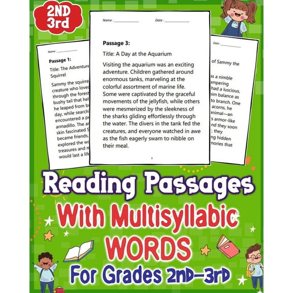 reading passages with multisyllabic words for Grades 2nd - 3rd: Enhance reading skills in 2nd and 3rd graders with engag, (Paperback)