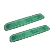 real clean 48 inch green fringe microfiber dust mop pads pack of 2