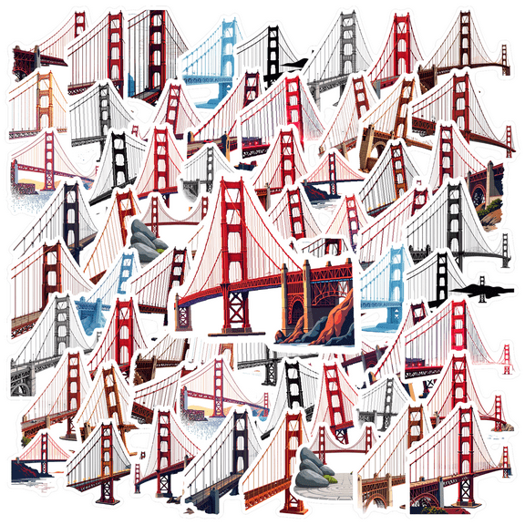 realistic,detailed,vivid Bridge Stickers, Waterproof Bridge Sticker for Water Bottle Laptop Phone Cases Planner Skateboard Luggage Helmet Party Favor Decor, Ideal for Adults Teens Teacher Rewards