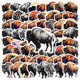 thumbnail image 1 of realistic,detailed,vivid Buffalo Stickers, Waterproof Buffalo Sticker for Water Bottle Laptop Phone Cases Planner Skateboard Luggage Helmet Party Favor Decor, Ideal for Adults Teens Teacher Rewards, 1 of 9