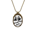 thumbnail image 1 of realistic swamm line illustration pattern antique necklace vintage bead pendant keychain, 1 of 3