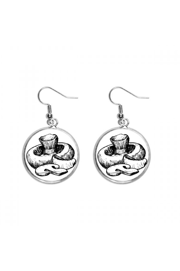 realistic swamm line illustration pattern ear dangle silver drop ear jewelry woman