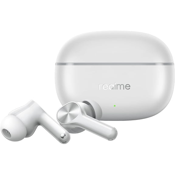 realme Buds T200 TWS Earbuds, Hi-Res Audio, LDAC, IP55 Water Resistant, 12.4mm Dynamic Bass Driver, 32dB ANC, 50h Playback White
