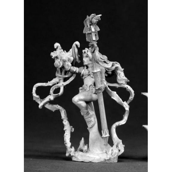 reaper miniatures pharess, fire sorceress #03025 dark heaven unpainted metal