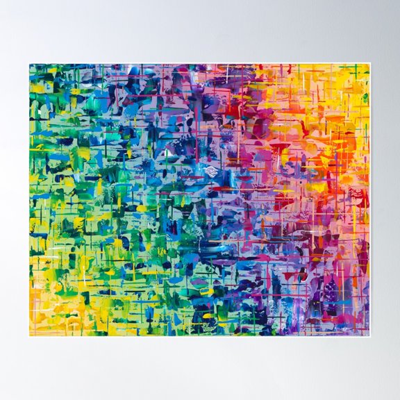 Â€Œreasonsâ€ Abstract Geometric Rainbow Colors Poster Wall Art, Modern Wall Decor For Living Room Bedroom, 8x12 UNFRAMED