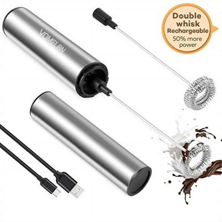 1pc White/black Electric Whisk & Milk Frother, Portable Design 80g, Battery-powered  (2x5# Batteries), Suitable For Coffee, Cream, And Various Foods