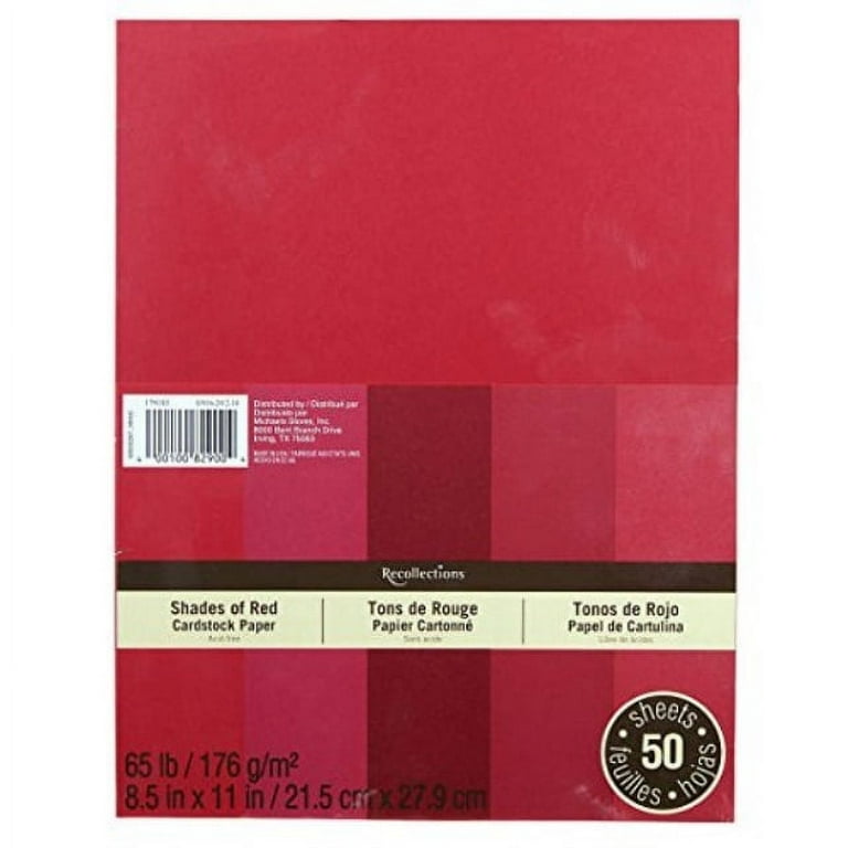 recollections cardstock red 5 shades 50 sheets 8.5x11 