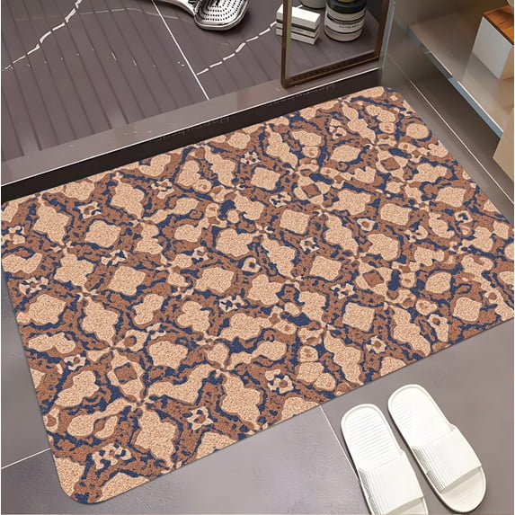 A rectangular flannel floor mat with Decorative Geometric Print Area Rug Mat.Machine washable,made of polyester,suitable for outdoor porch,kitchen, living room,bathroom.