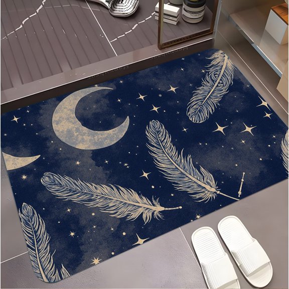 A rectangular flannel floor mat with Whispers of the Moonlit Night.Machine washable,made of flannel,suitable for outdoor porch,kitchen, living room,bathroom.