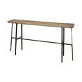 thumbnail image 1 of rectangular light brown raised edge mango wood finish console table with black metal frame and base, 1 of 2