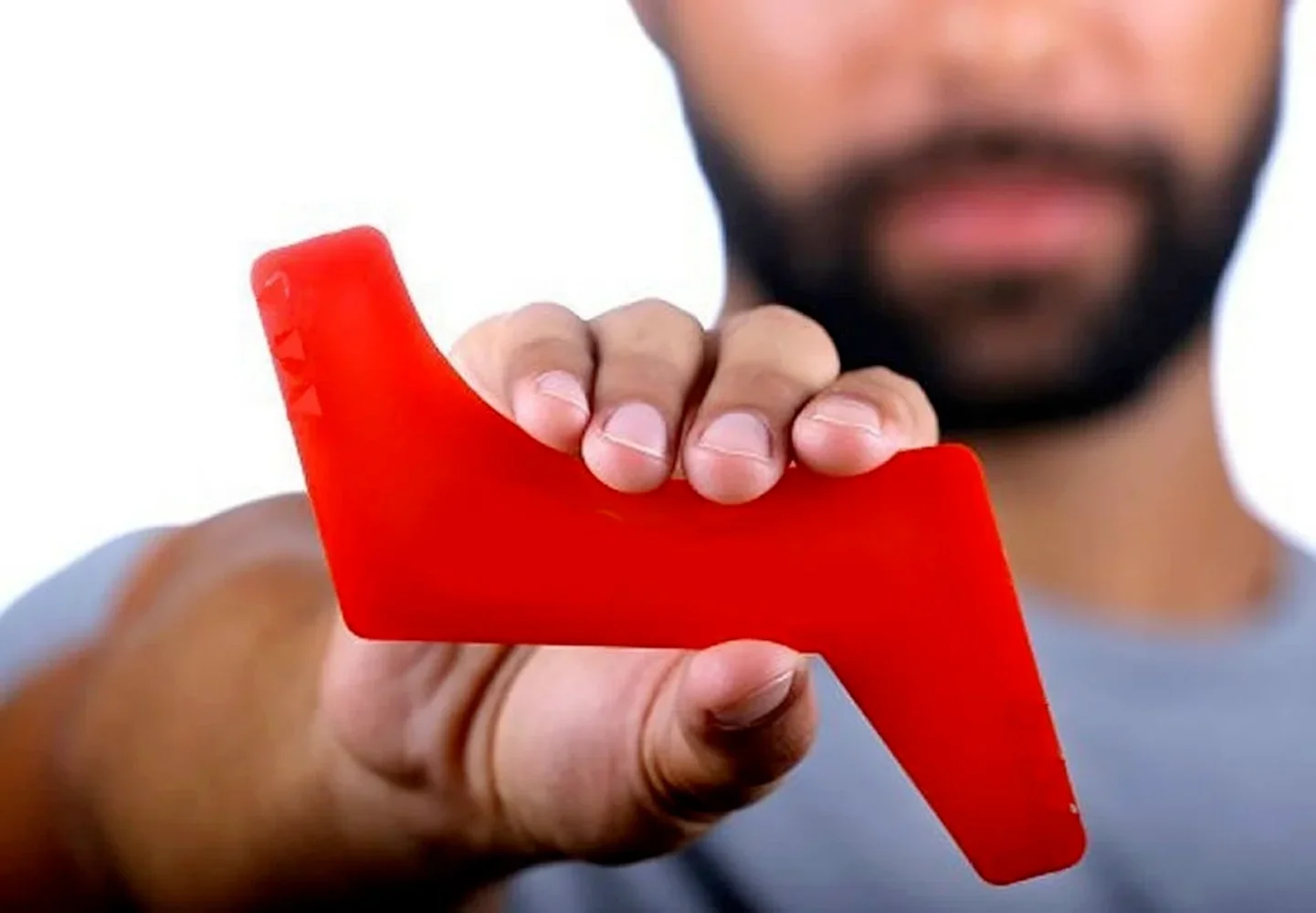 red 1 Piece Men's Beard Modeling Template Transparent Men's Beard