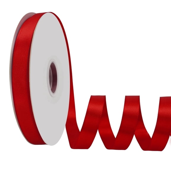 Red Double Face Ribbon 5/8 Inch 100 Yards