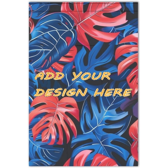 red and blue monstera leaves custom Seasonal Garden Flags Customization outdoor merry christmas banner for Patio decoration 12x18 double sided