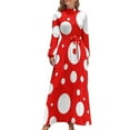 thumbnail image 1 of red and white polka dot pattern Long Dress birthday dress for women elegant party dress for women, 1 of 4