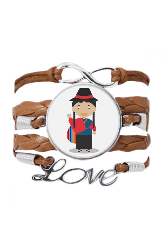 red blue ecuador cartoon art deco fashion bracelet love chain ornament wristband