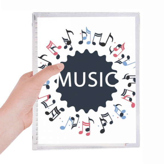 red blue round-shaped music notes notebook loose diary refillable journal statiry