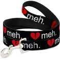 thumbnail image 1 of red broken heart meh on black fun animal pet dog cat leash, 1 of 1