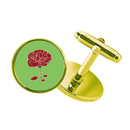 red carnation mother day flower studded business metal cufflinks en