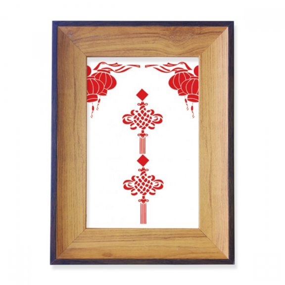 red chinese knot pattern photo frame exhibition display art desktop painting