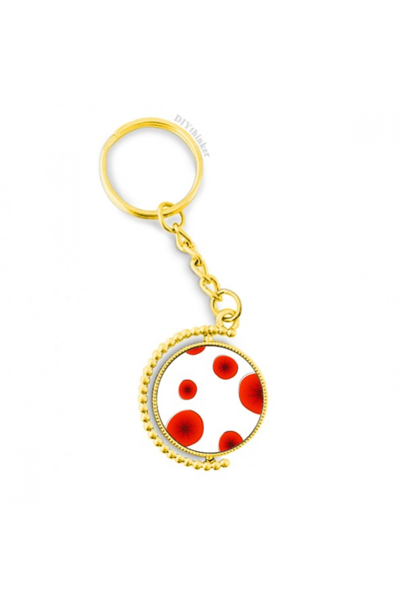 red circle flowers art painting metal connector key chain  accessory en keyholder