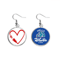 thumbnail image 1 of red design arrow heart illustration dangle drop winter ice earring jewelry, 1 of 4