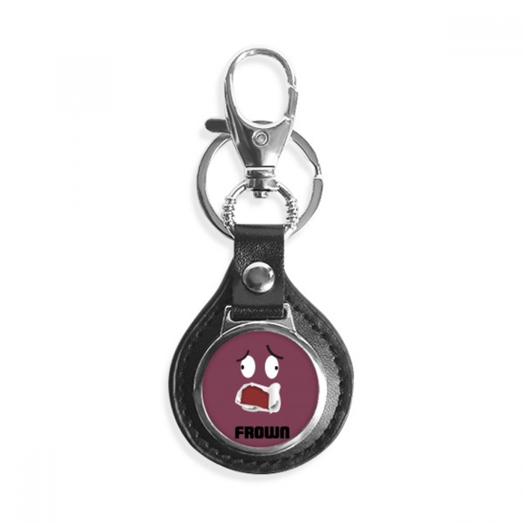 red emotion worry frown eyebrow key link chain keyholder finder hook metal