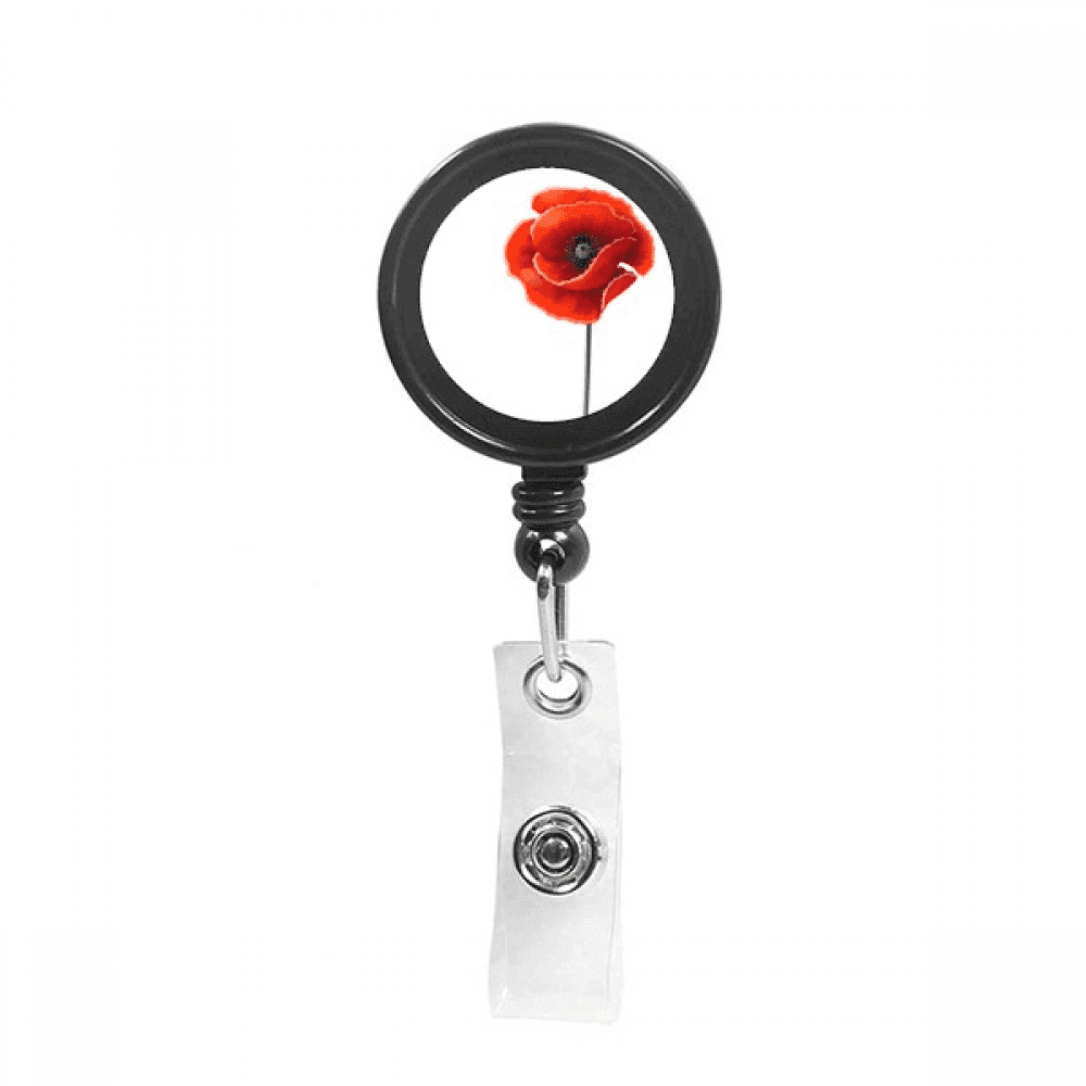 red flower art painting corn   Retractable Keychain Badge Holder ID Badge