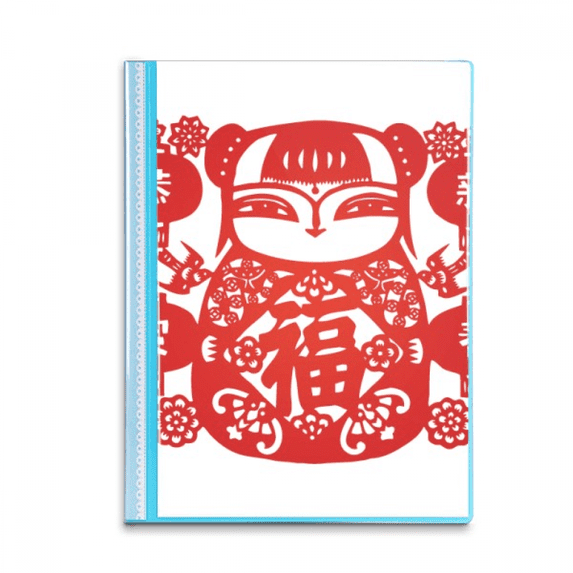 red girl paper cut flower book sheet protectors portfolio binder folder