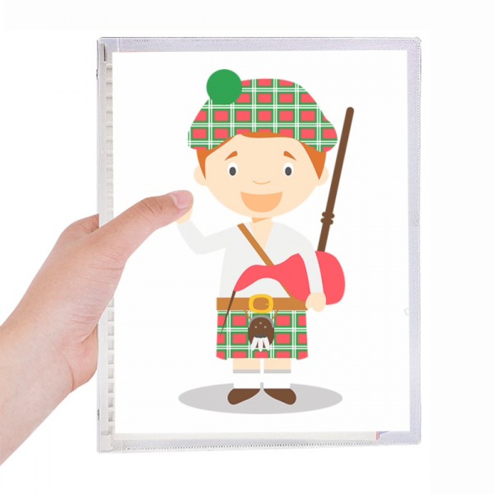 red green scotland cartoon notebook loose diary refillable journal statiry