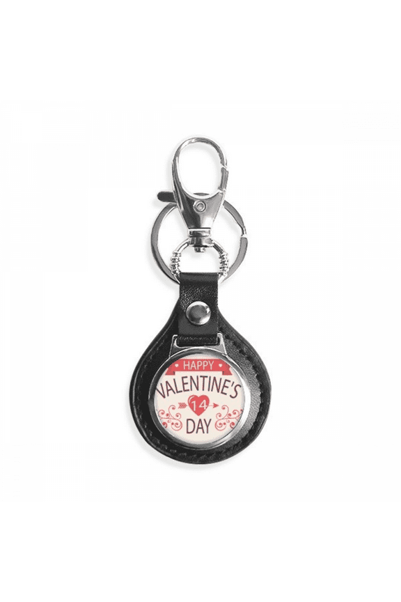 red happy valentine's day 14 heart arrow key link chain keyholder finder hook metal