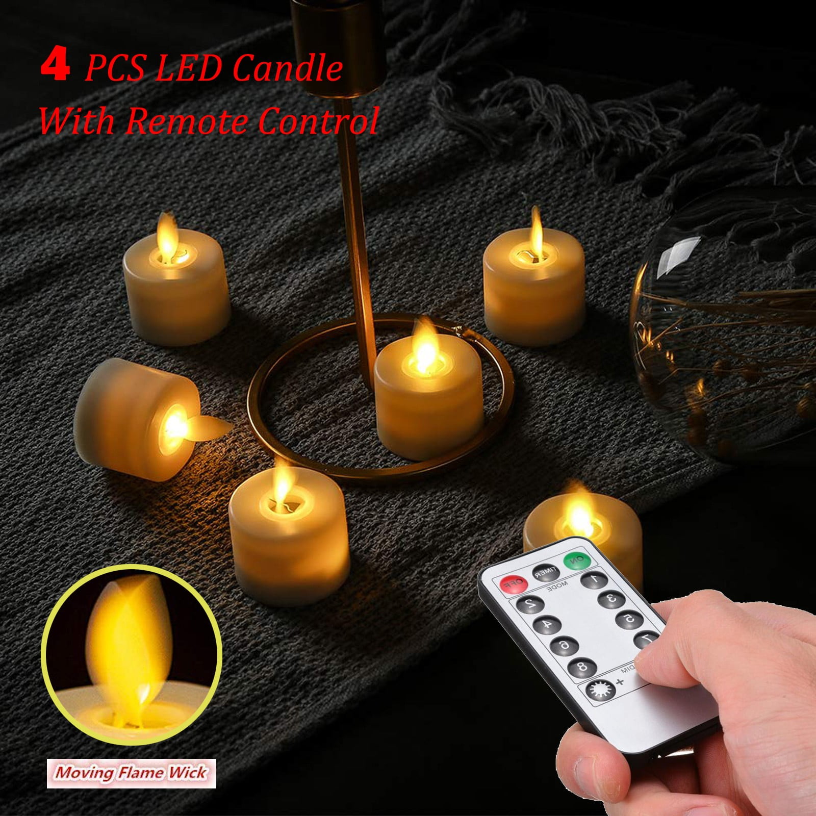 red light night light 4PCS Led Candle With Remote Control Wedding