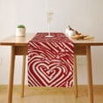 thumbnail image 1 of red line heart pattern (1) Table Runner, Seasonal Fall Winter Kitchen Dining Table Decoration for Home Party Decor 13 x 90 Inch, 1 of 4