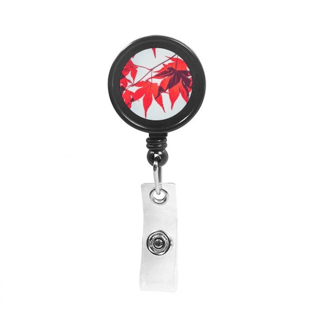 red maple   nature picture Retractable Keychain Badge Holder ID Badge