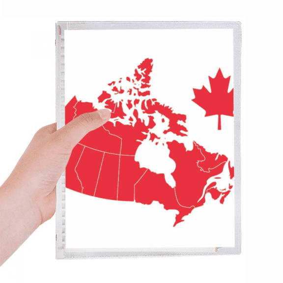 red maple symbol canada country map notebook loose diary refillable journal statiry