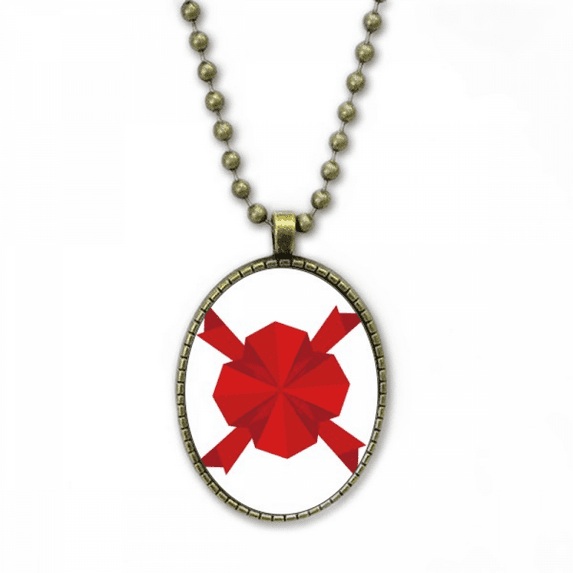 red mas decoration origa necklace vintage chain bead pendant jewelry collection