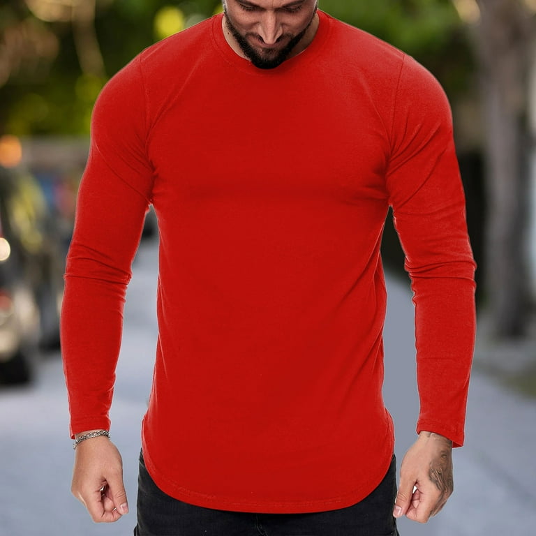 red mens dress shirts mens fashion casual sports fitness outdoor