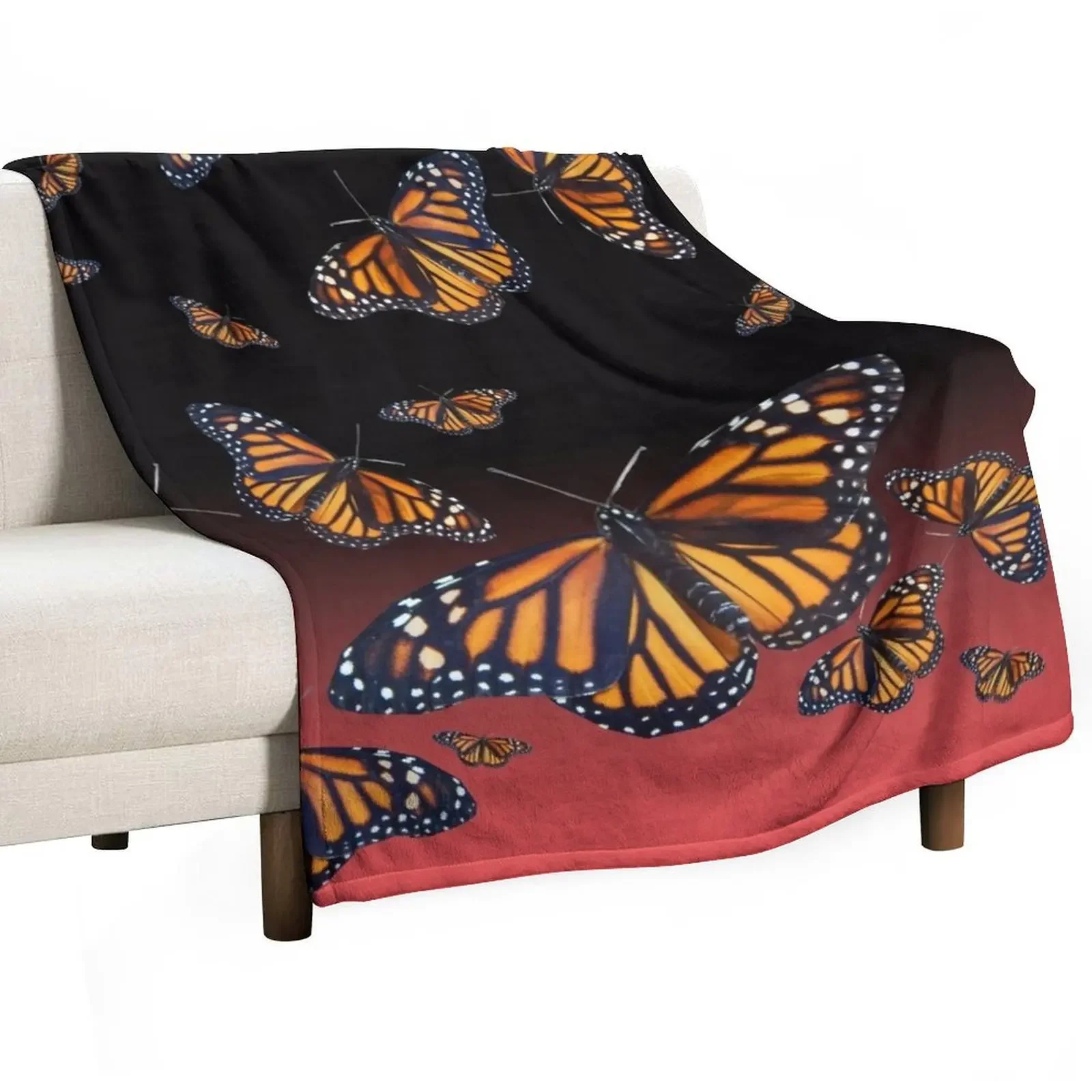 Monarch Butterfly Print Blanket