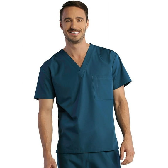 red panda unisex v-neck solid scrub top