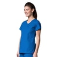 thumbnail image 1 of red panda women's curved mock wrap solid scrub top, 1 of 11
