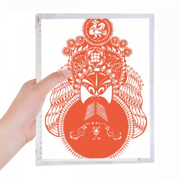 red peking opera head moon paper-cut notebook loose diary refillable journal statiry