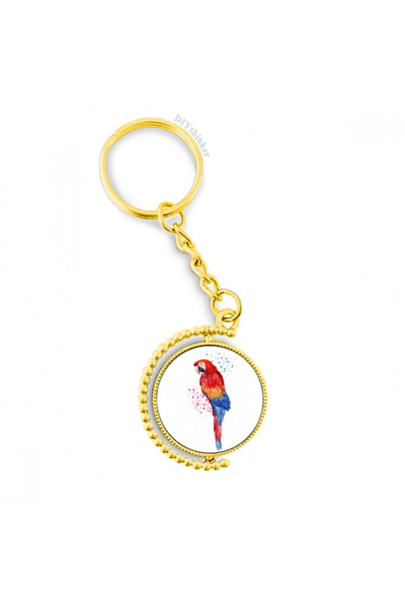 red psittaciformes parrot bird metal connector key chain accessory en keyholder